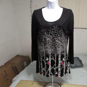 Mac & Belle Womens Long Sleeve Floral Blouse Sz S